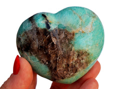One large amazonite puffy heart crystal 70mm on hand