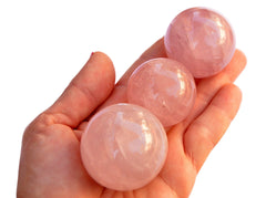 Some pink quartz crystal balls 40mm on hand 