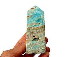 Blue Aragonite Obelisk Crystal (200g - 600g) - Kaia & Crystals
